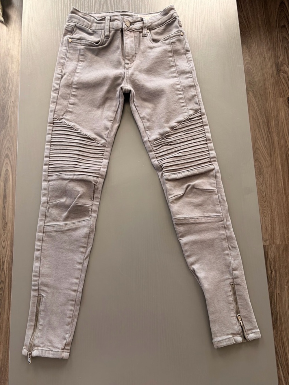 Wishlist Light Gray Skinny Moto Jeans